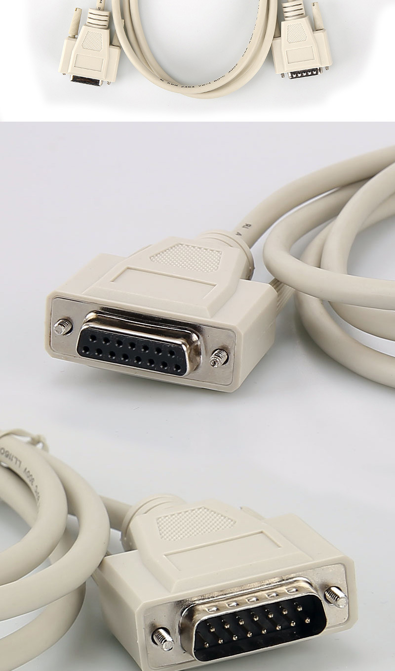 工厂定制 db15公对母28wag db15针公对母连接线 串口15针数据线