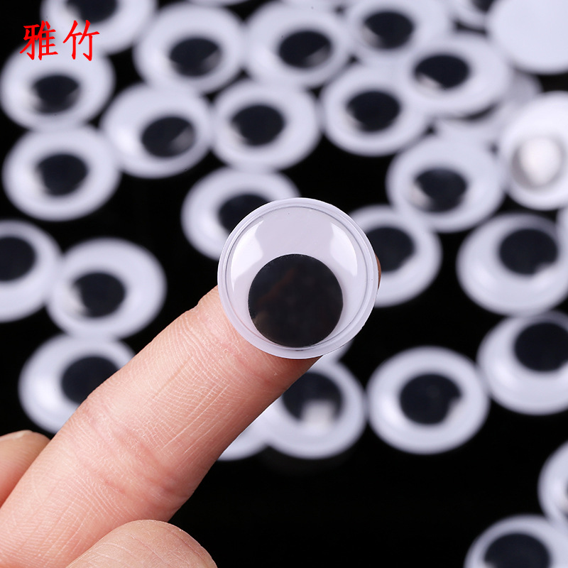 Plastic Moving Eyes DIY Black and White Toy Accessories Eye Beads Kindergarten Handmade Factory Wholesale