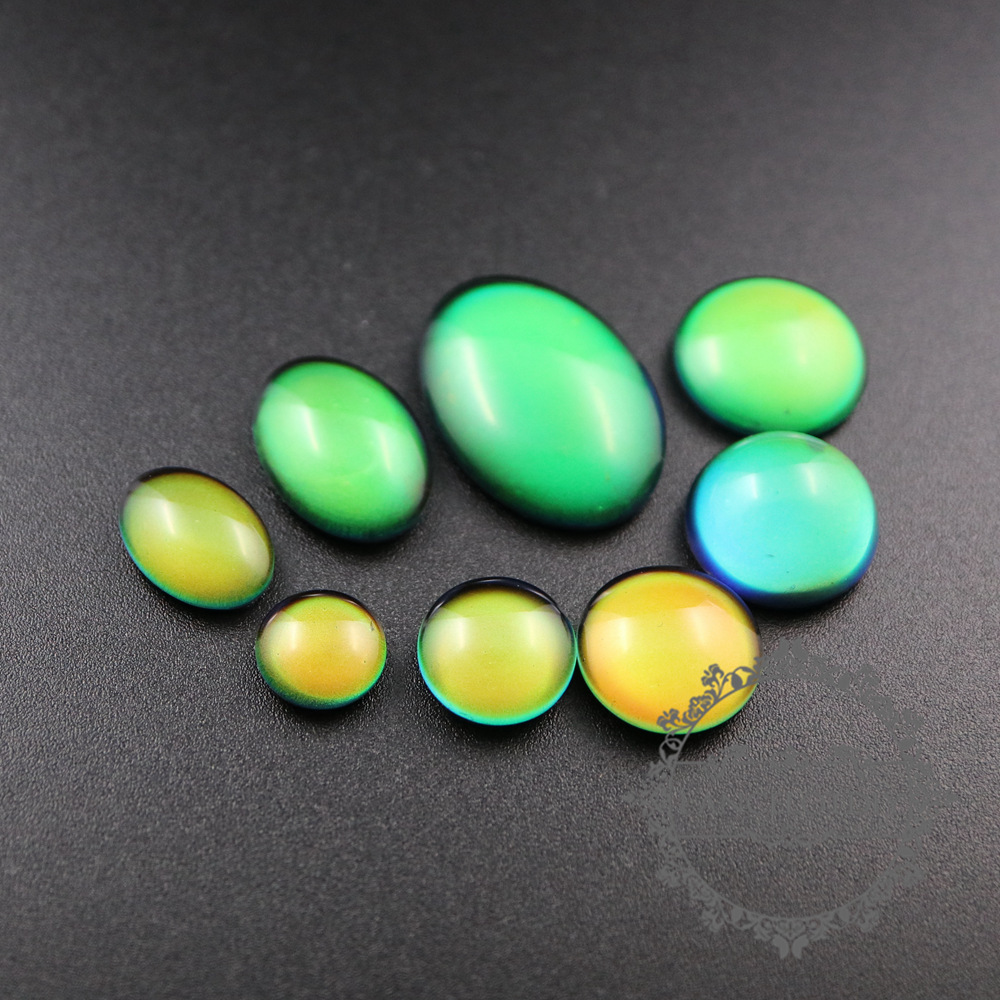 感温变色石头时光宝石温变石头玻璃贴片创意diy饰品配件 厂家直发