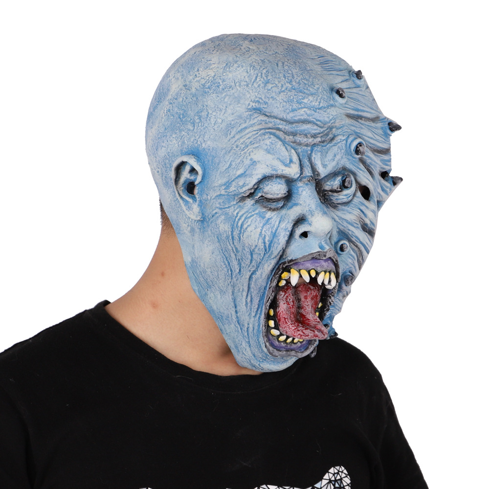 万圣节面具 恐怖化装舞会恶魔防毒面具 僵尸亡灵乳胶头套派对文化