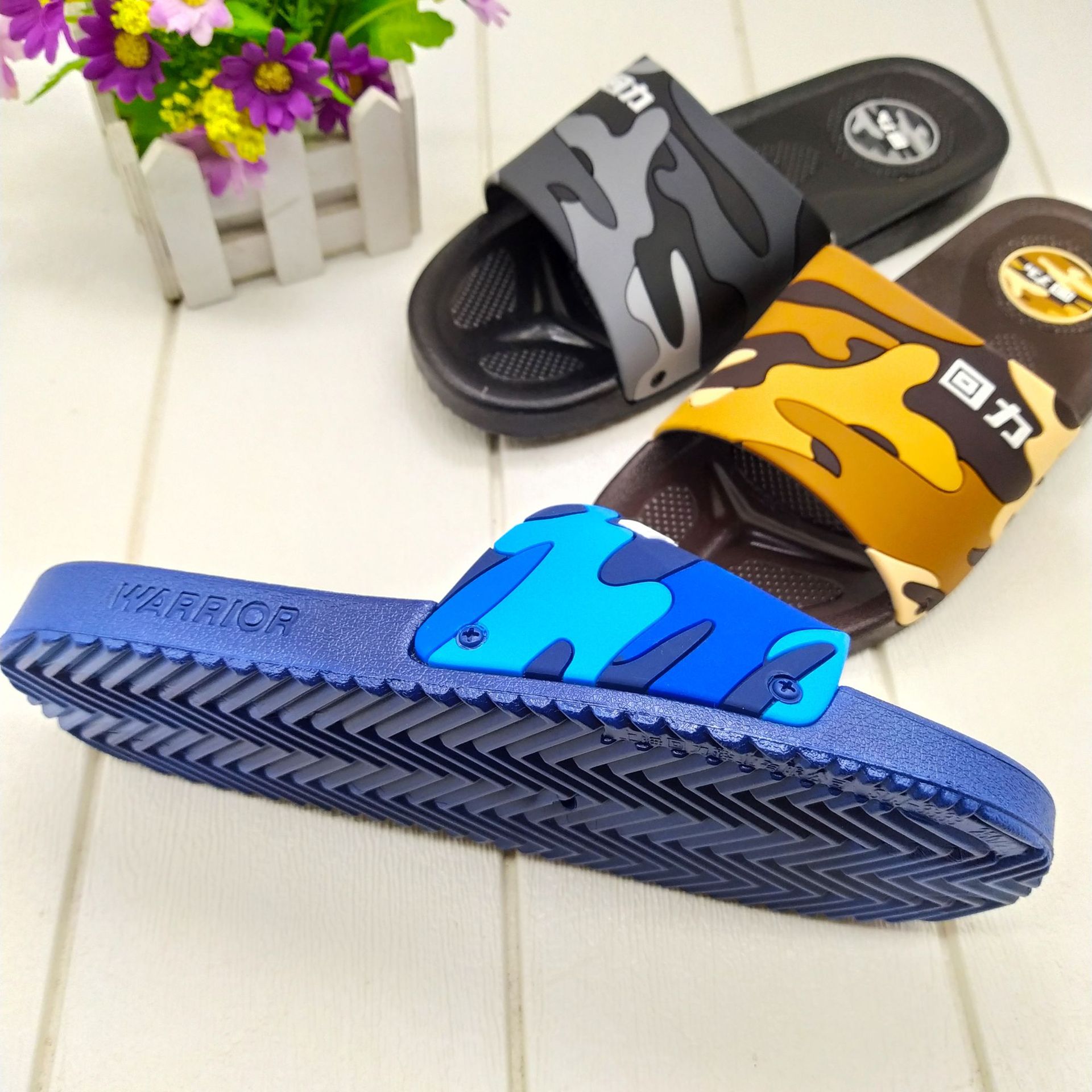 回力经典款3333-37迷彩色男士凉拖鞋 居家潮流时尚耐穿沙滩鞋批发