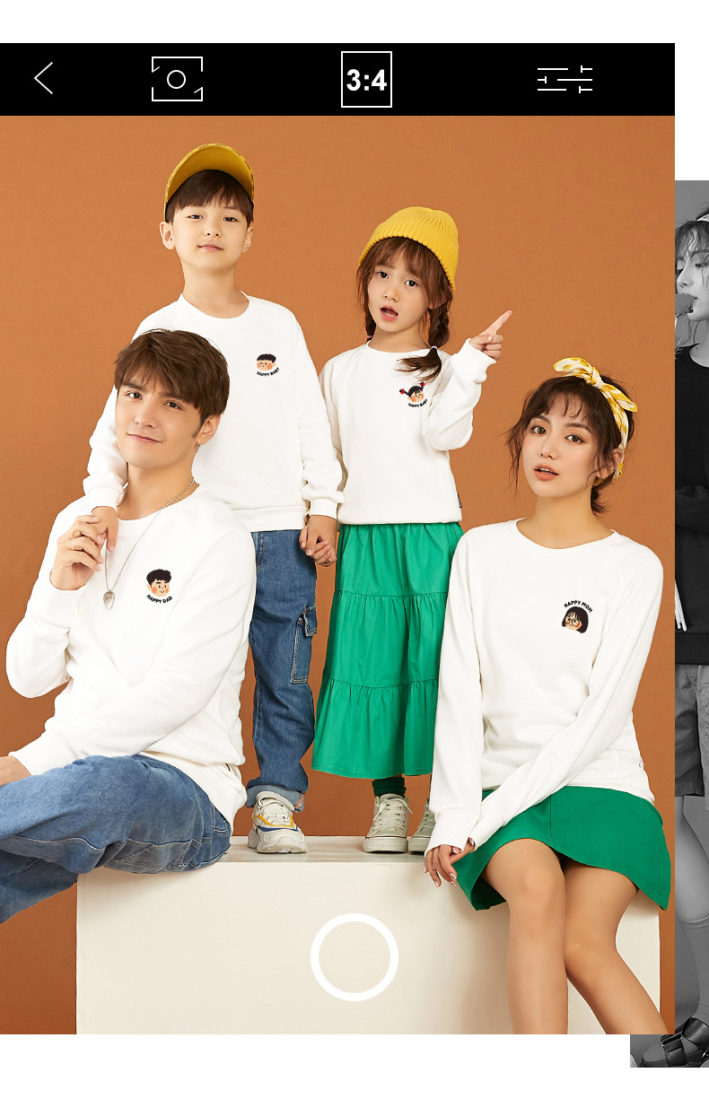 亲子装一家四口卫衣2020春装新款潮春秋薄款母女母子装洋气全家装