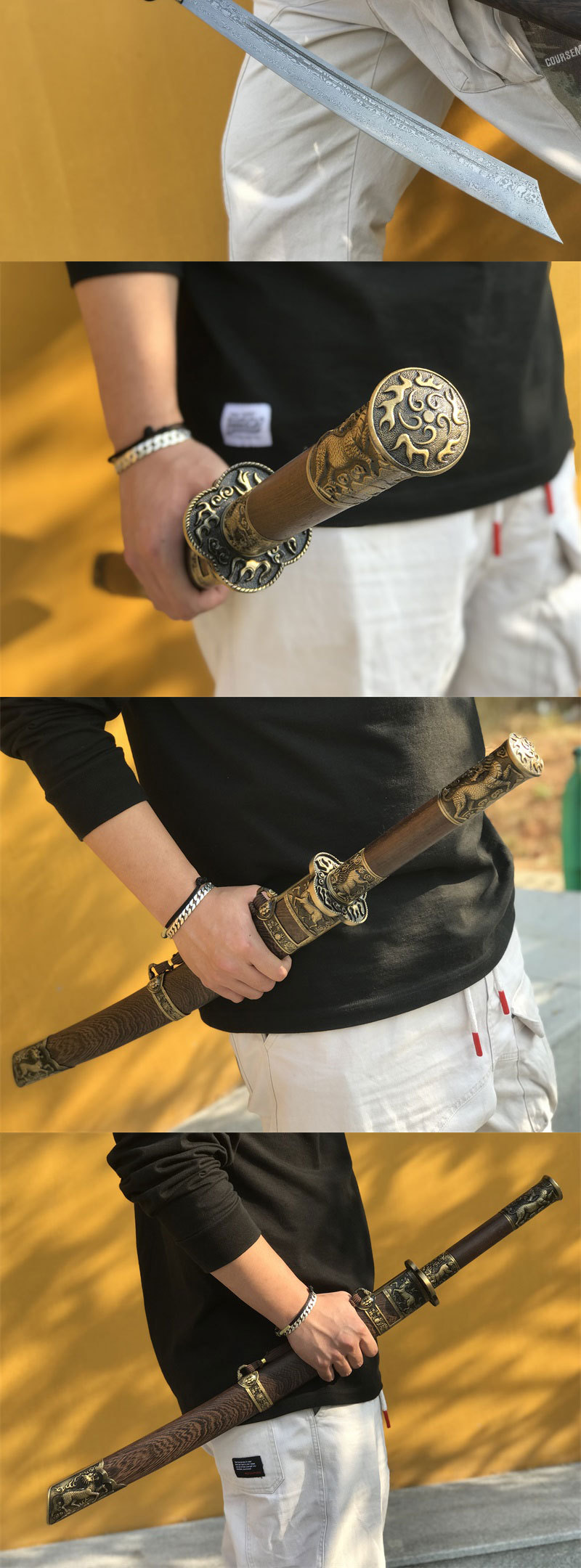 龙泉刀康熙战刀刀剑影视冷兵器金属工艺品花纹钢绣春刀未开刃