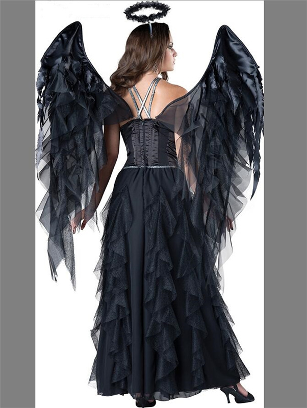 万圣节暗黑天使服装 欧美吸血鬼恶魔装cos角色扮演鬼节女巫装
