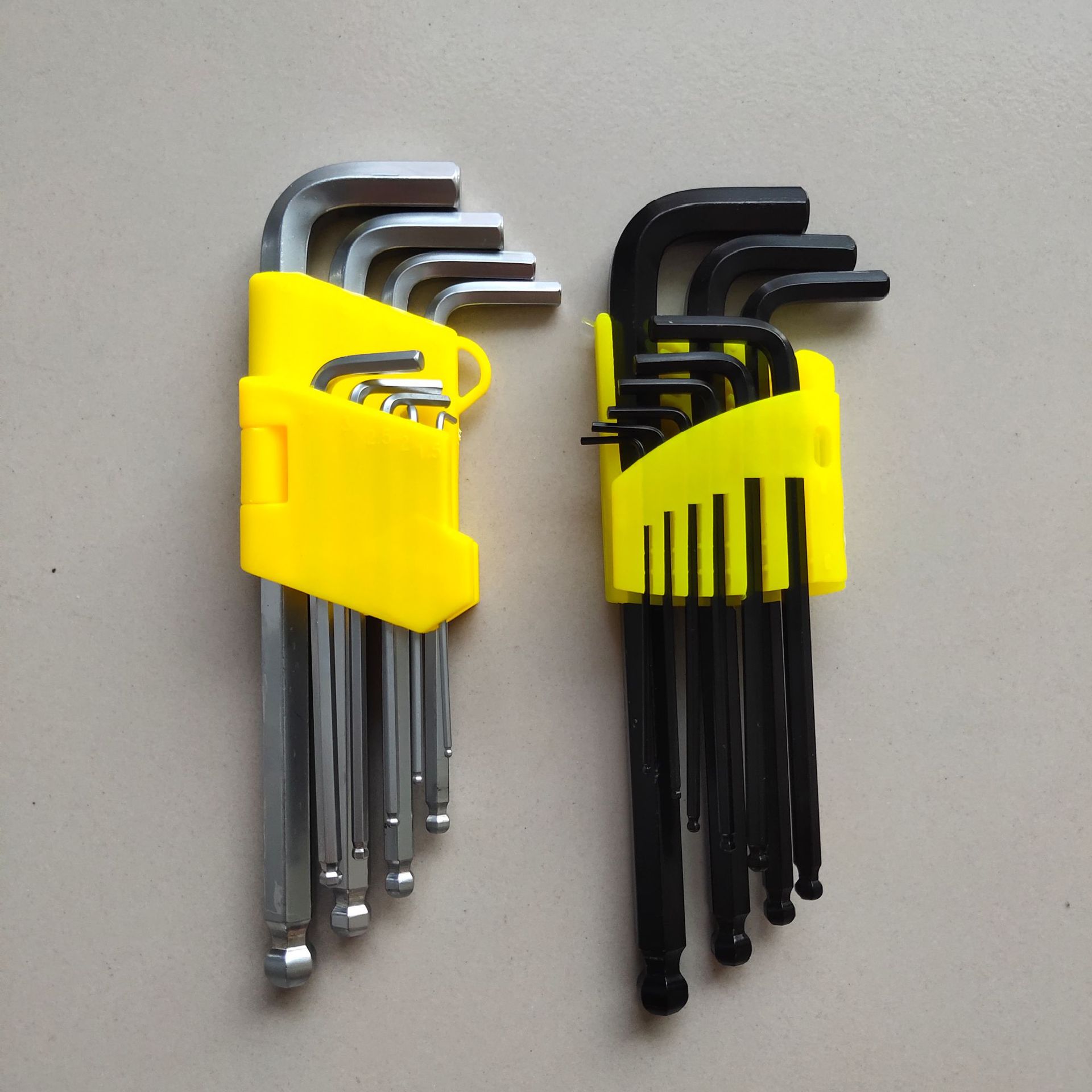 厂家直销黑色球头内六角9pc套装中长手动扳手亚光单支内六角扳手