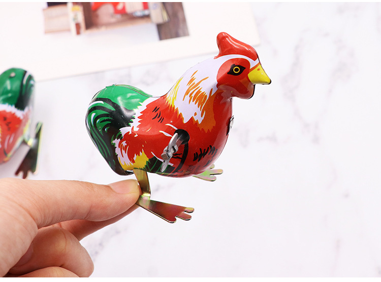 b1复古经典怀旧 上链发条玩具铁皮公鸡 铁皮玩具 铁皮跳公鸡0.05