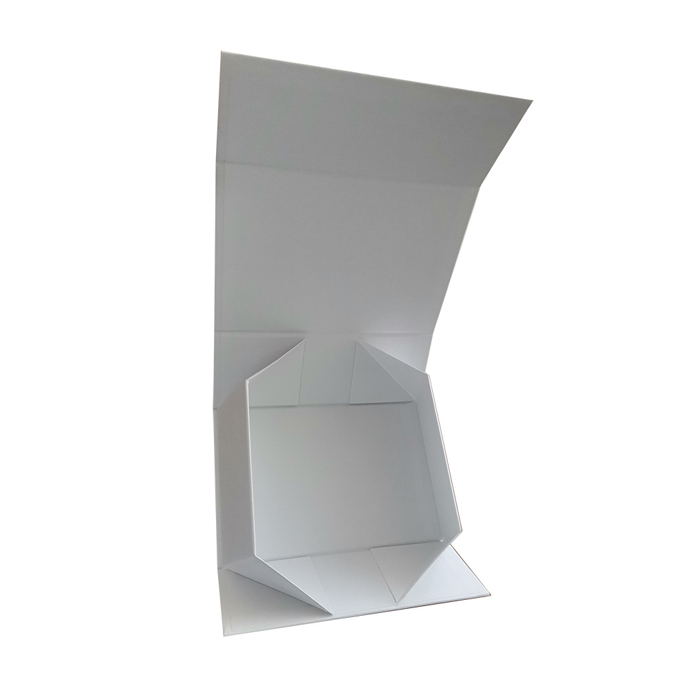 厂家定制可折叠书型盒磁吸式硬纸板包装盒白色盒子黑色logo
