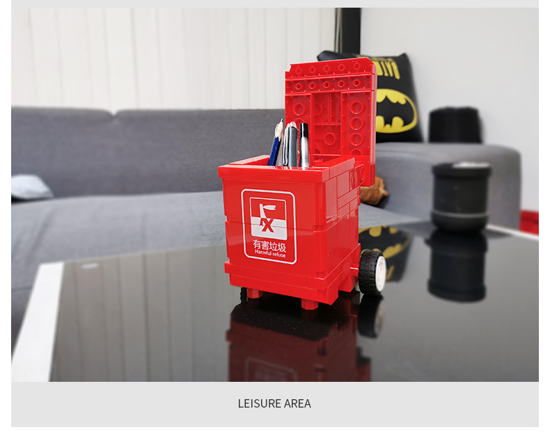 春天宝宝1309垃圾桶垃圾分类大颗粒儿童早教环保认知拼搭积木玩具
