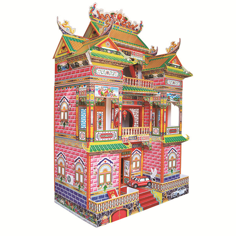仙乐别墅纸房子祭祀丧葬白事用品祭祀烧纸灵屋纸活纸扎厂家批发