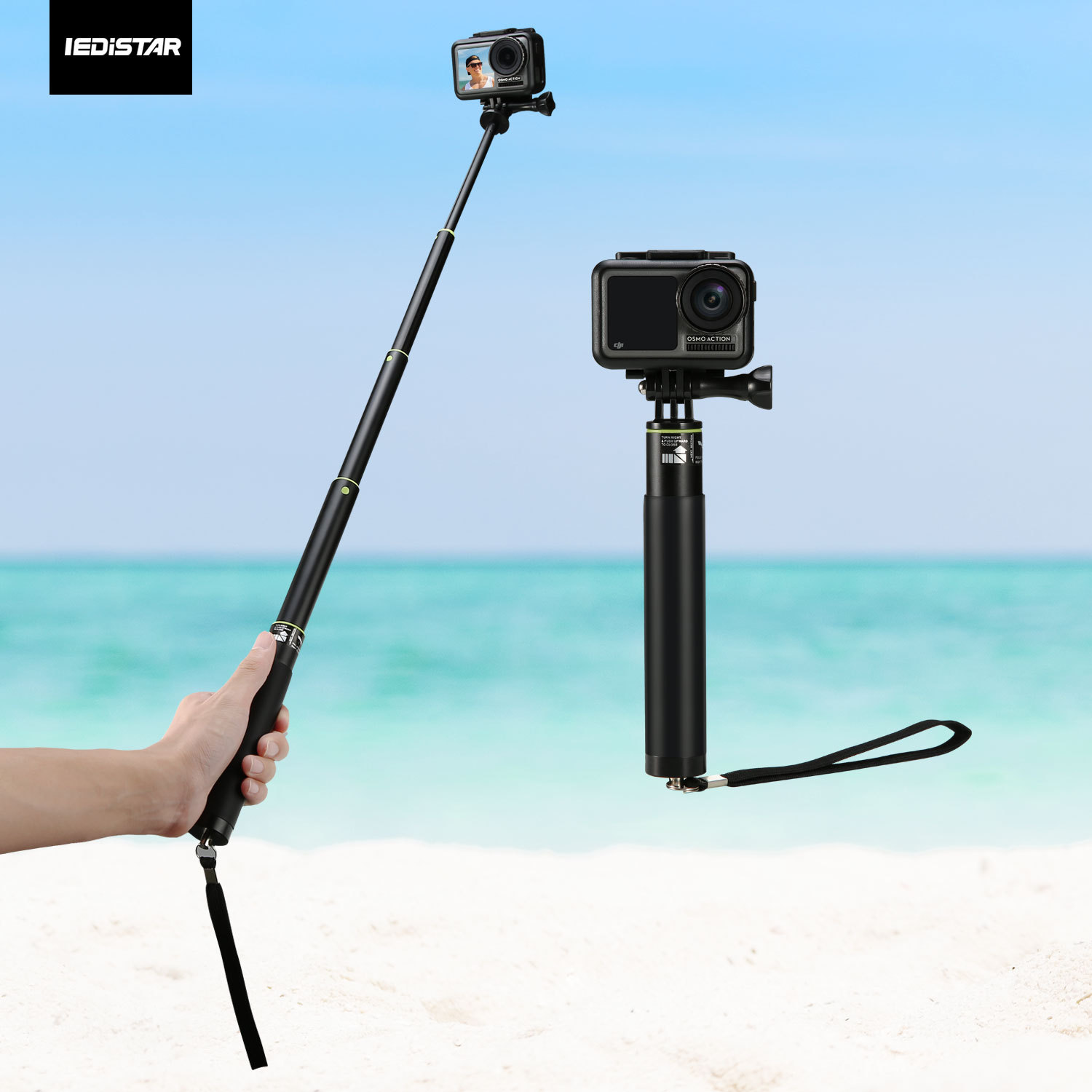 大疆osmo action自拍杆口袋 pocket 延长杆 gopro自拍杆灵眸配件