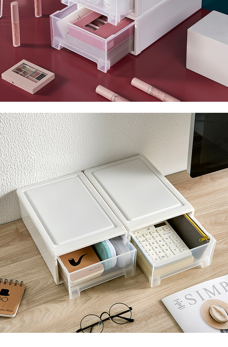 衣物整理衣柜收纳箱 日式抽屉式收纳柜 小号桌面抽屉收纳盒