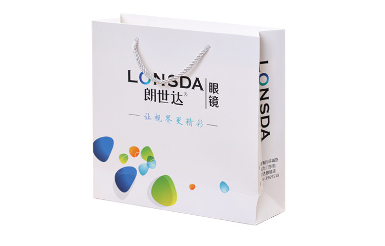 批发彩印白卡纸首饰袋太阳镜包装纸袋 定制眼镜盒牛皮纸手提袋