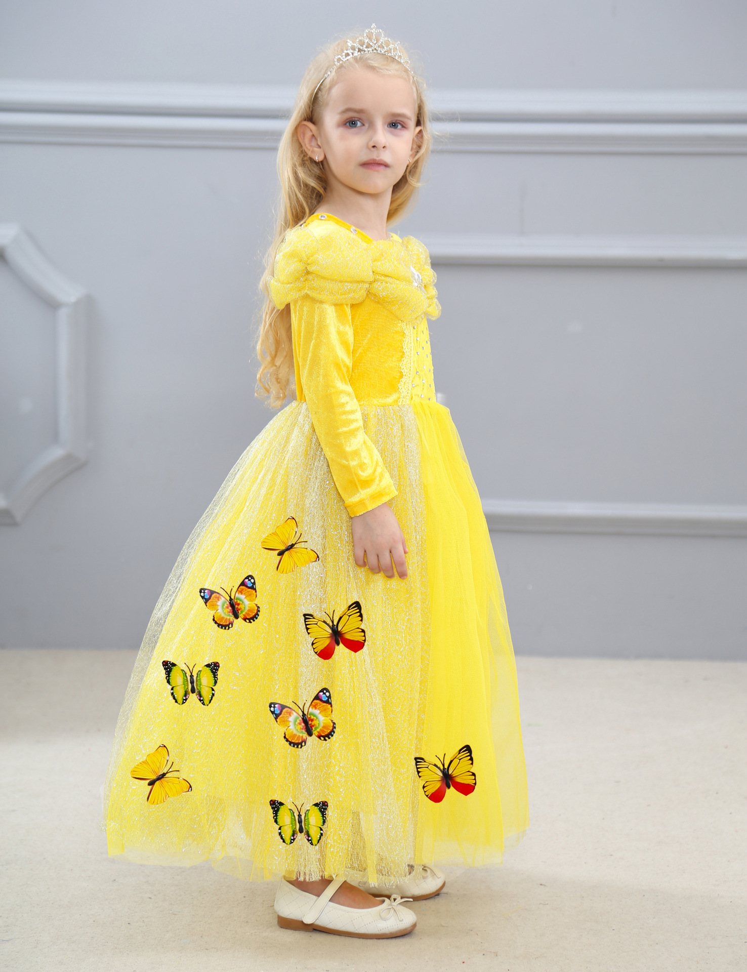 2019新款冰雪奇缘衣服公主裙灰姑娘儿童连衣裙礼服女童裙ebay外贸