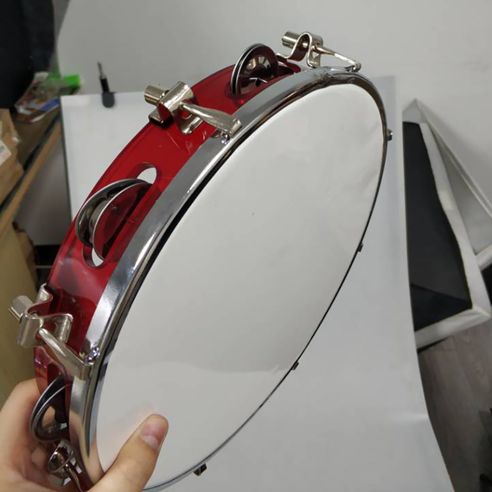 奥尔夫打击乐器自调音红色手摇铃鼓手拍鼓abs 金属材质批发