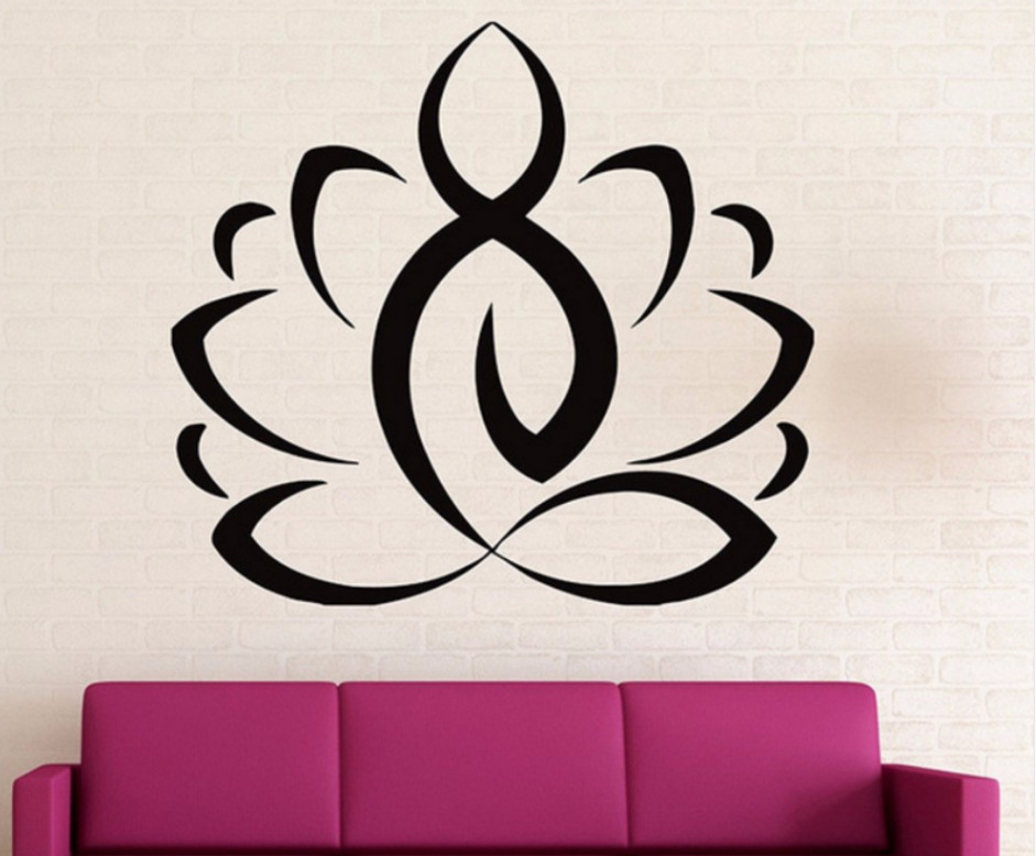 创意曼陀罗图案莲花佛教可移除美化家居墙贴墙纸mu4430