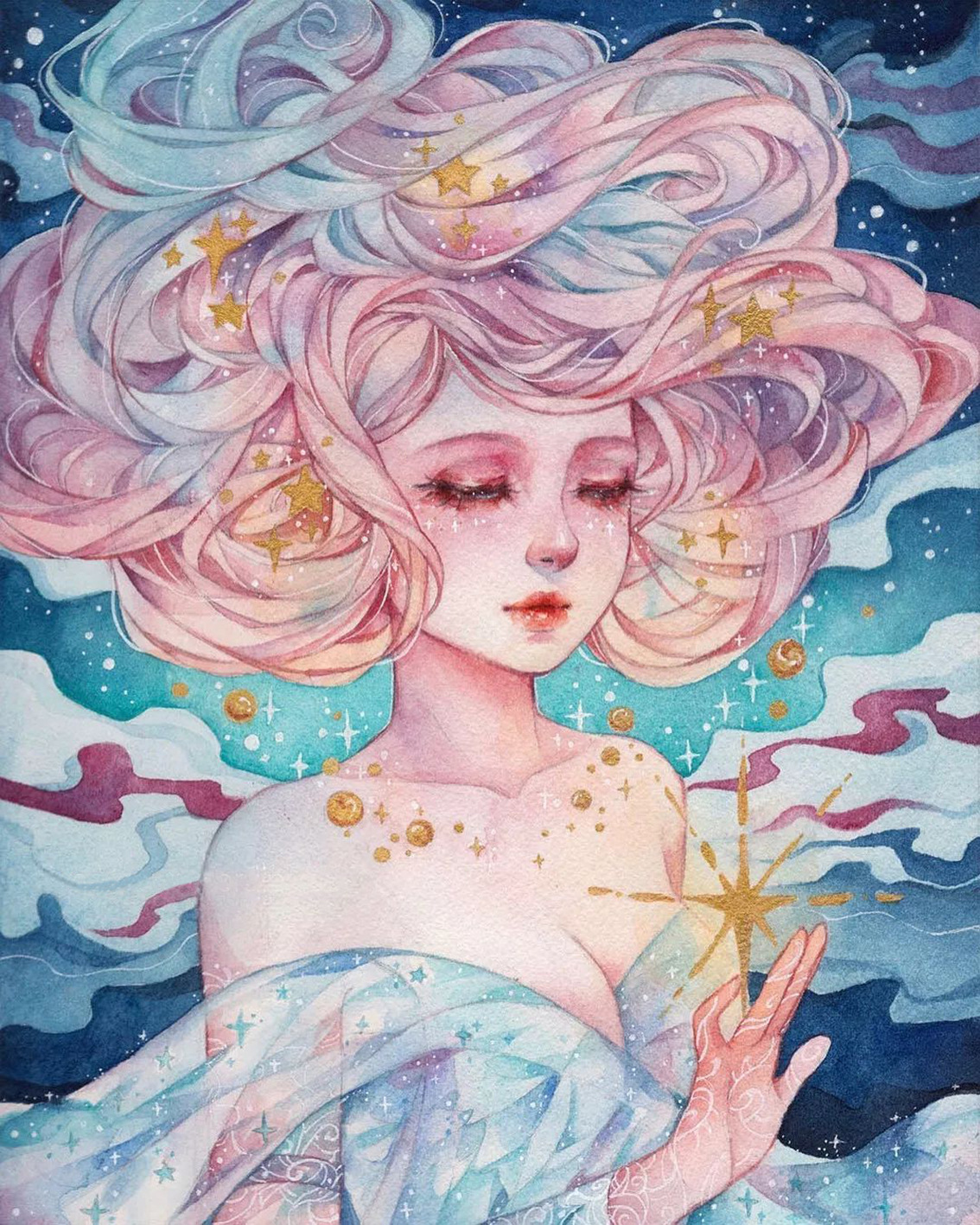 厂家批发40*50无框diy数字油画花宴少女手工填色画北欧ins装饰画