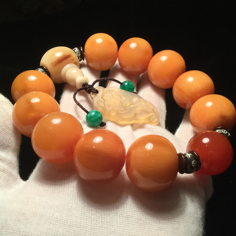 天然野生黄金甲山龟手串 圆珠手串 龟壳手链 男款佛珠手串