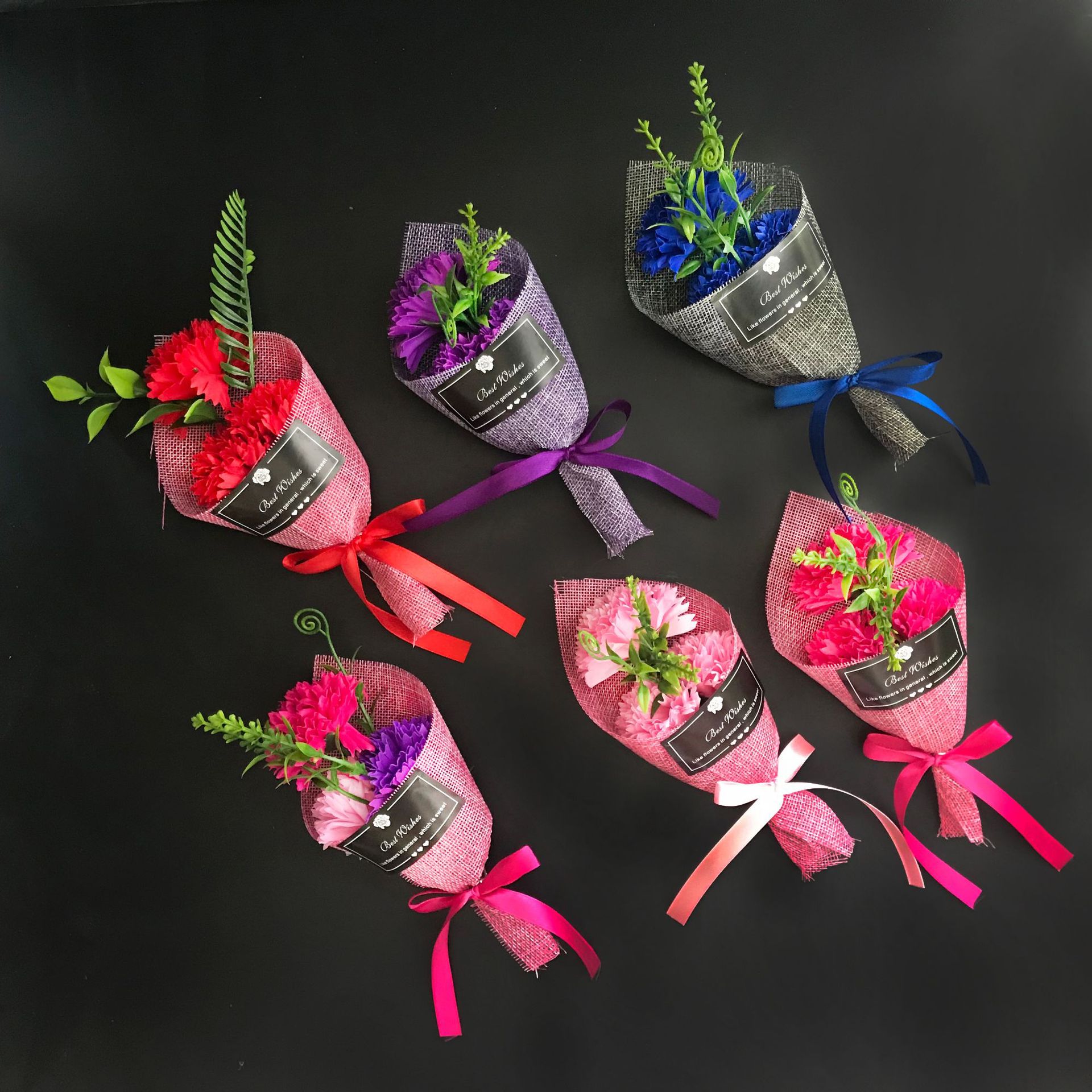 三朵康乃馨香皂花花束母亲节礼物厂家直销创意情人节礼品促销