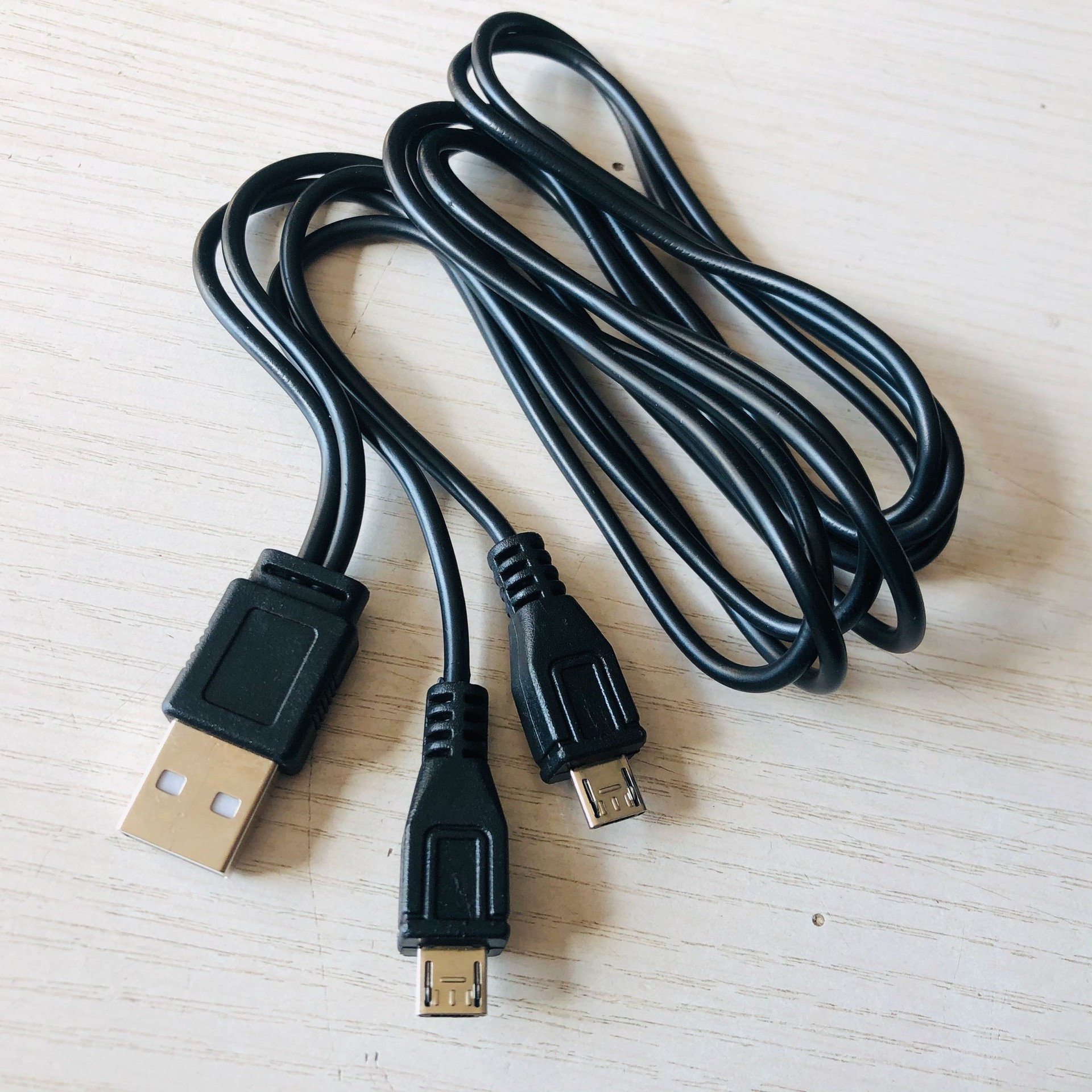 一拖二usb对双迈克线发光鞋充电线1分2蓝牙音响充电线30cm1米 0.