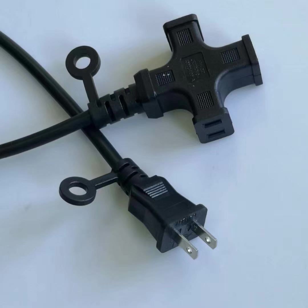 供应日本三芯电源线插头三芯防水插头日规带月夹电源线日本三插