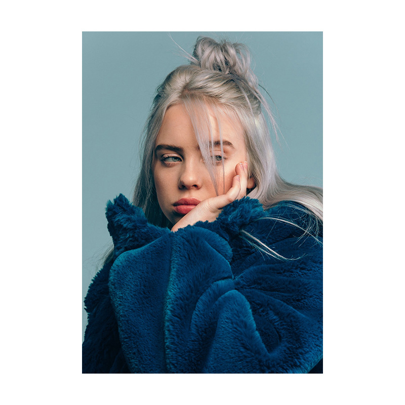 billie eilish碧梨海报帆布画 欧美明星写真装饰画芯