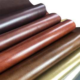 7mm亮面咖色pu皮革压变变色皮革包装面料