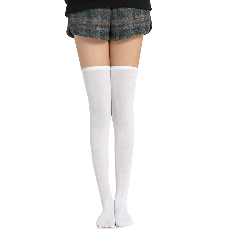Japanese Pure Black Stockings Women's Thigh High Socks over Knee Socks Student Stockings Cotton Socks Women's Socks