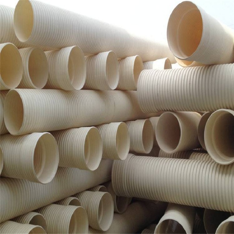 杭州波达管业 pvc-u双壁波纹管 pvc打孔白色塑料排水排污波纹管
