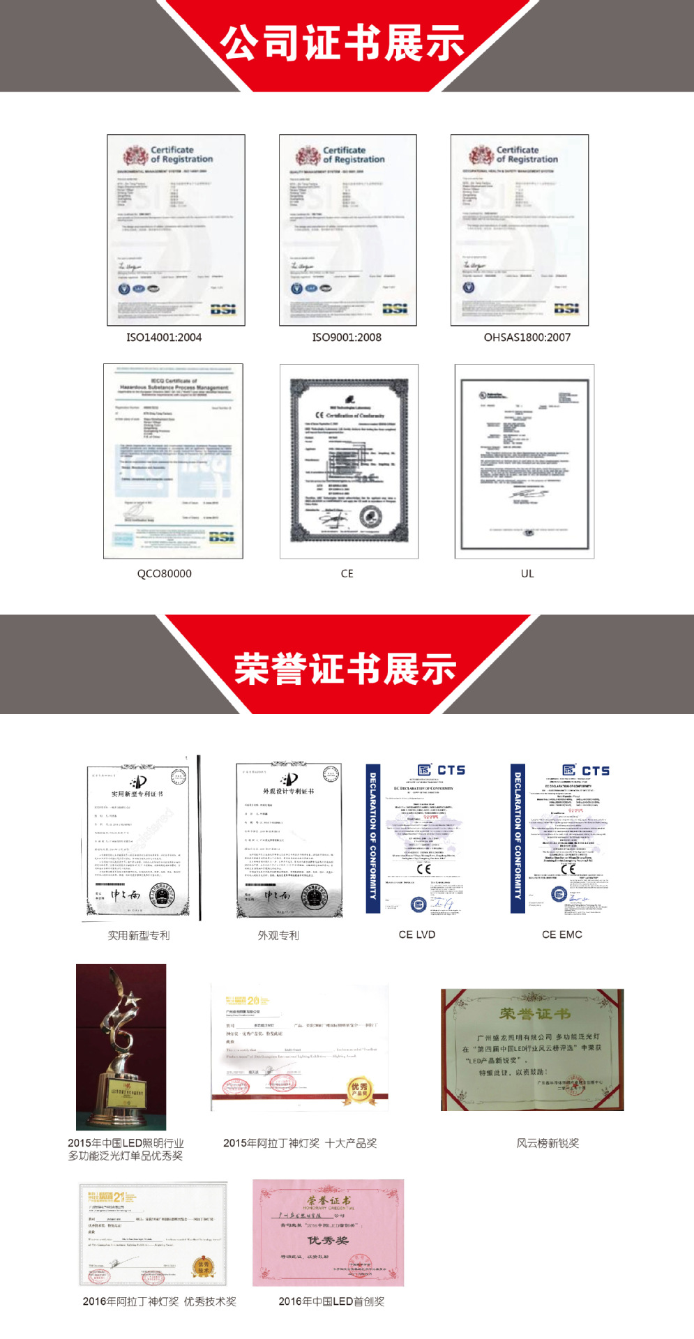 specification / 规 格 color temp (cct) /色温 3000k/5700k rated