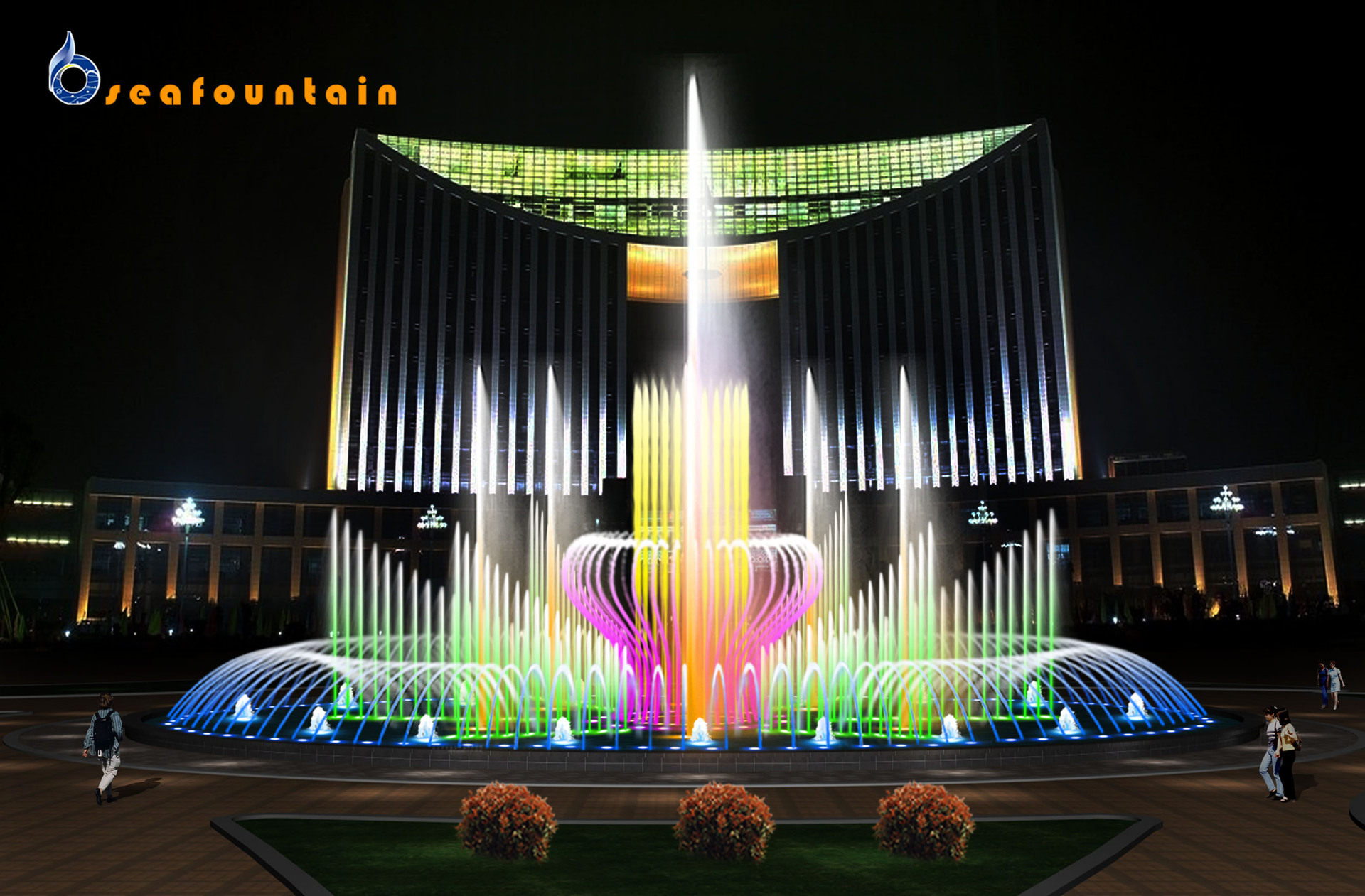 供应各大中小型音乐喷泉喷泉设备提供工程的设计制作与安装
