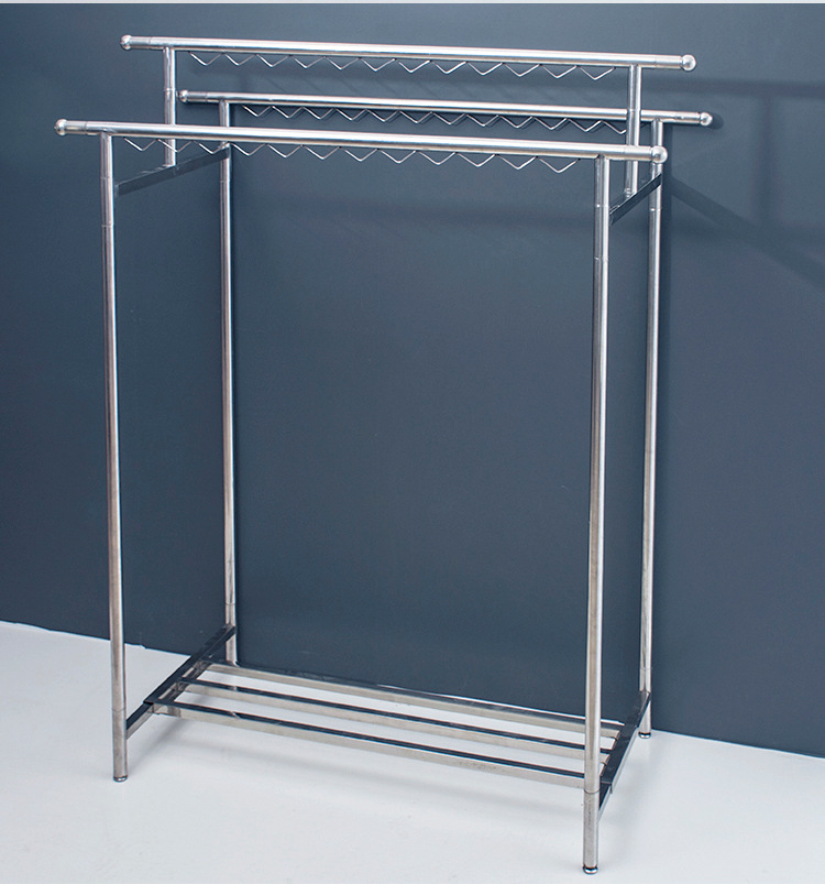 伸缩晾衣架不锈钢落地晒衣架单杆式挂衣架凉衣杆卧室阳台衣服架子