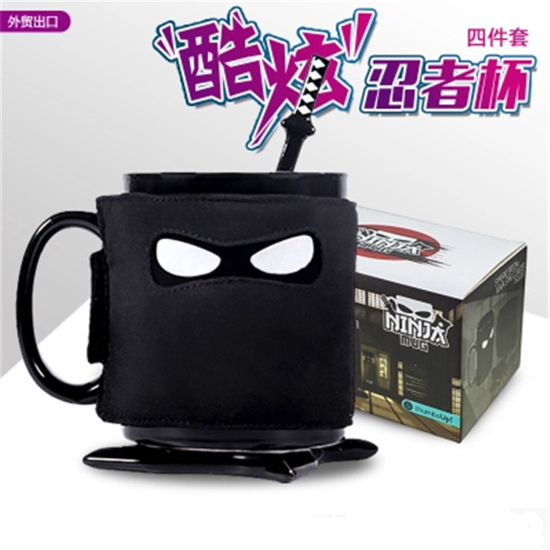 Cross-Border Hot Sale Naruto Ceramic Cup Face Mask Coffee Cup Pirate Mug with Spoon Eccentric Personality Water Cup