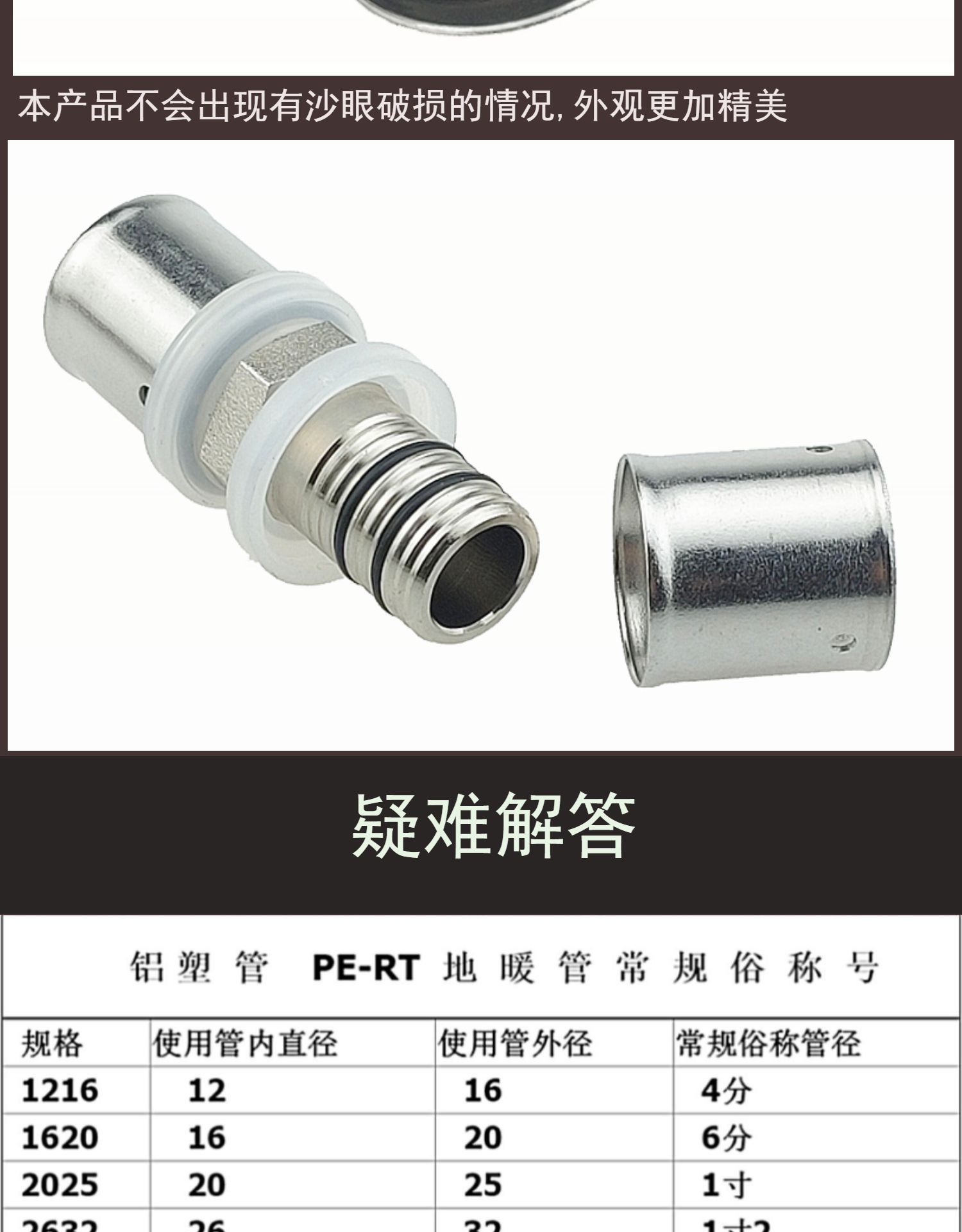 全铜镀镍铝塑管卡压等径直接地暖管卡套直通铜接头121620252632