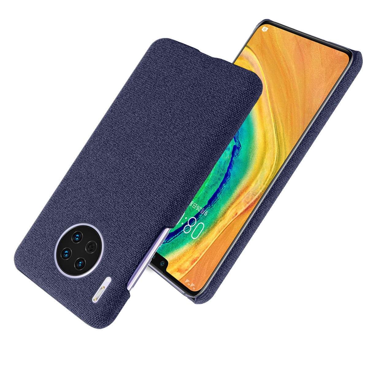 适用 热销华为mate30手机套 商务手机皮套mate30防刮布纹保护壳套