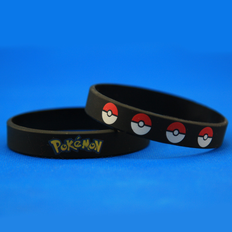 神奇宝贝皮卡丘硅胶手镯环圈pokemon go口袋妖怪宠物小精灵手腕带