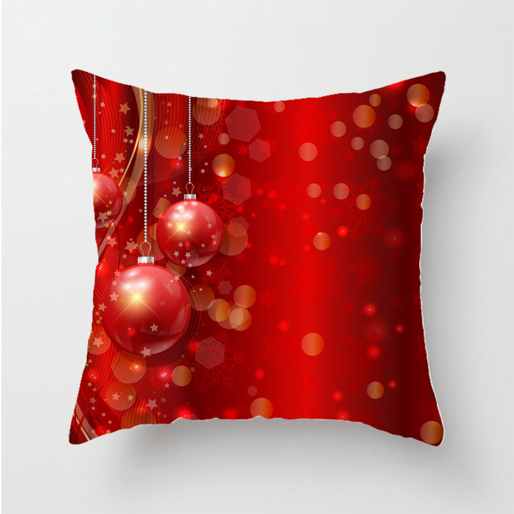 New Santa Claus Elk Snowflake Series Pillow Cover Holiday Home Decoration Sofa Cushion Cover Wholesale