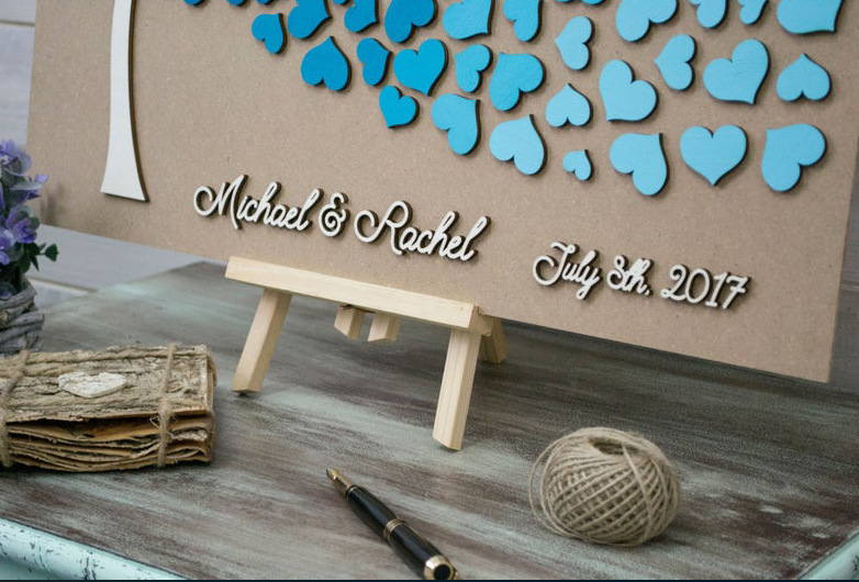 婚礼宾客签到墙创意签到树布置年会聚会结婚布置祝福签到簿