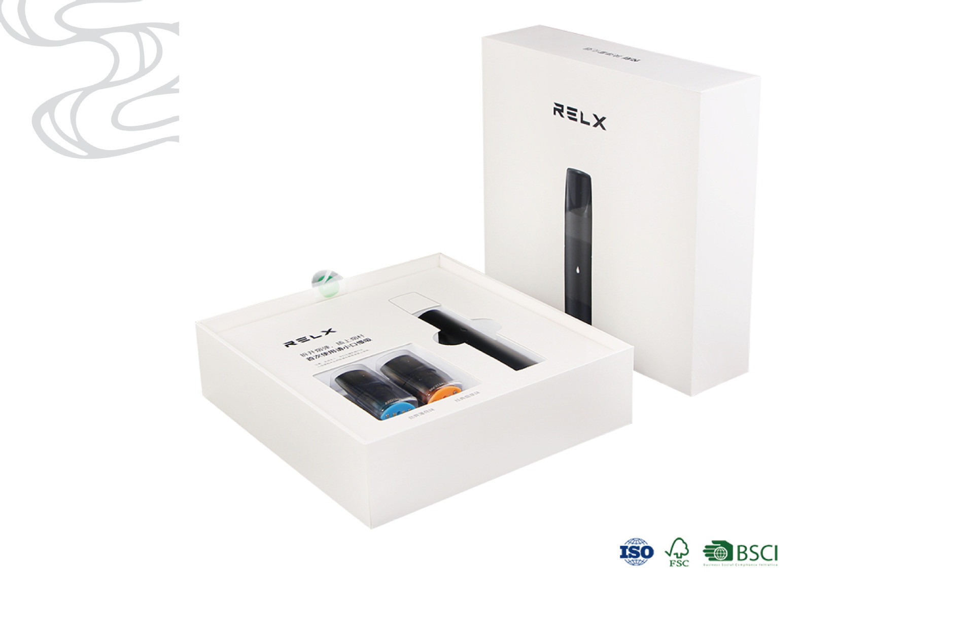 fsc森林环保认证 悦刻relx电子烟装盒 烟弹包装盒小烟包装彩盒