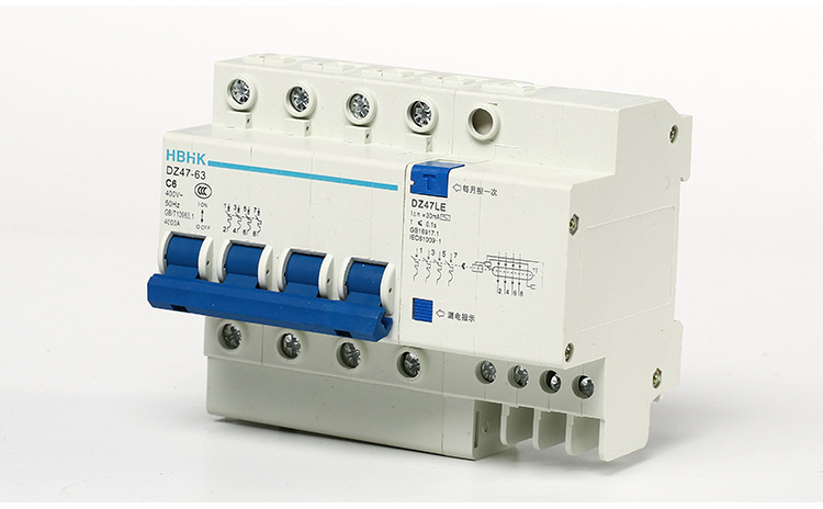 家用空气开关 dz47le-40 4p 漏电保护器断路器 三相四线漏电开关