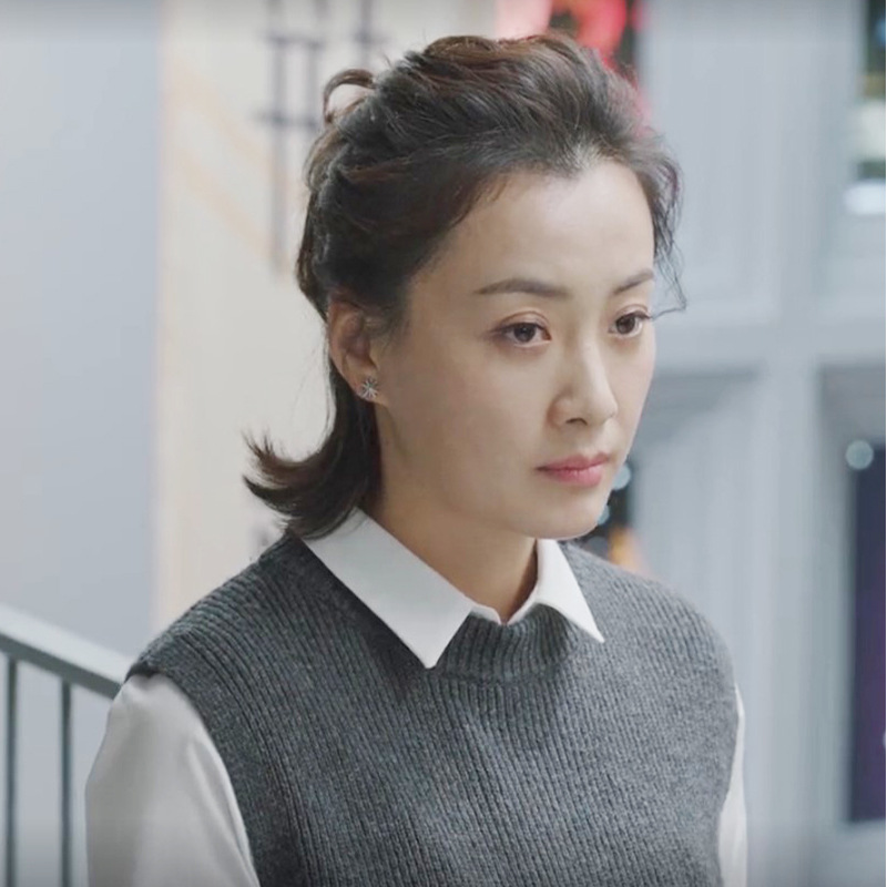 小欢喜李萌李老师明星同款圆领背心针织衫套装裙子慵懒风秋冬毛衣