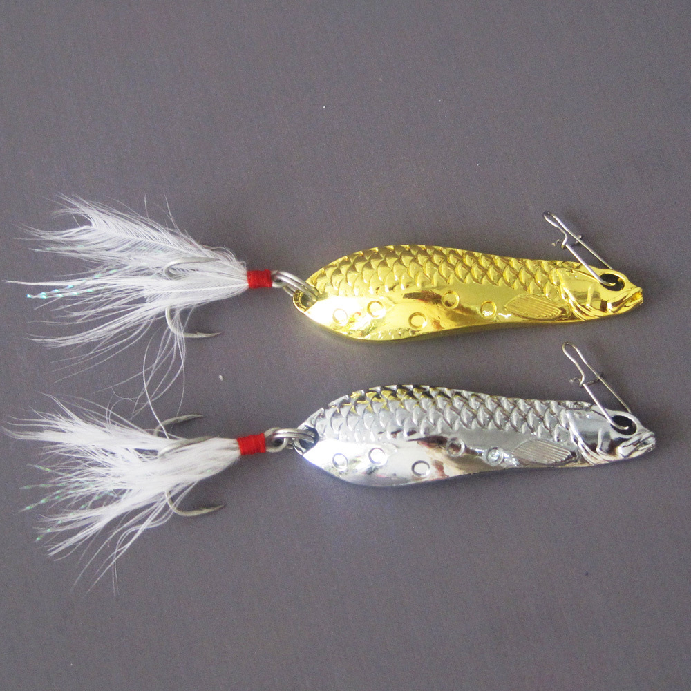 新款路亚饵 鳄鱼5/7/10/15克亮片饵血槽钩路亚假饵拟饵亮片鱼饵