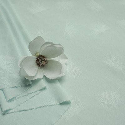 暗纹汉服布料 30支小清新月白色蒲公英连衣裙居家服人棉提花面料