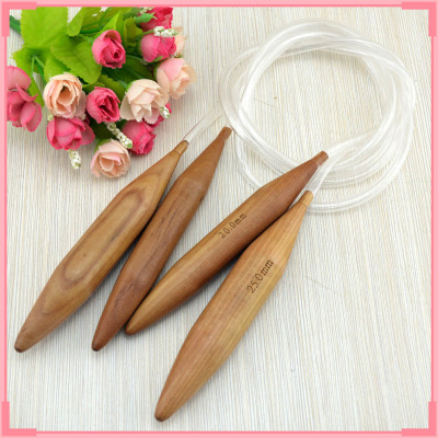 120cm超粗碳化榉木环形针/特粗毛衣针/循环针/轮针/编织工具