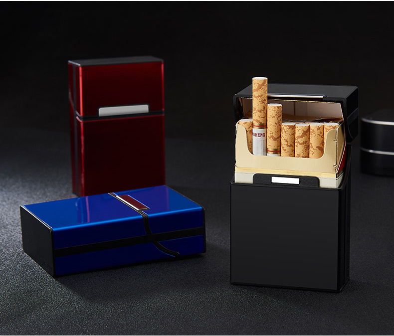 7713 男士铝包边香烟盒 常规二十支卷烟整包放入抗压烟盒批发定制