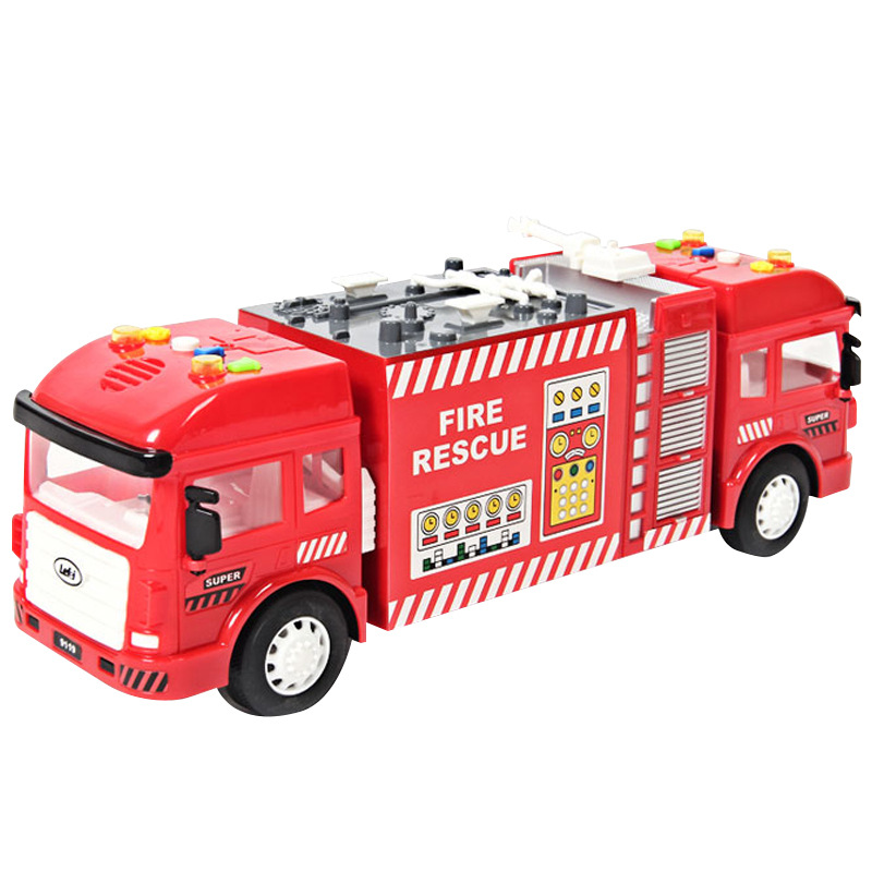 乐飞9119 双头消防车套装 男孩益智趣味工程车 线下同款玩具车