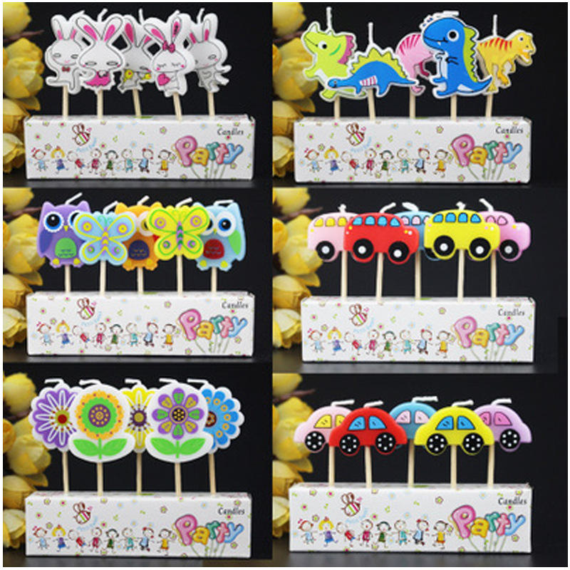 生日蜡烛 儿童周岁派对蛋糕烘焙装饰创意卡通无烟蜡烛套装批发