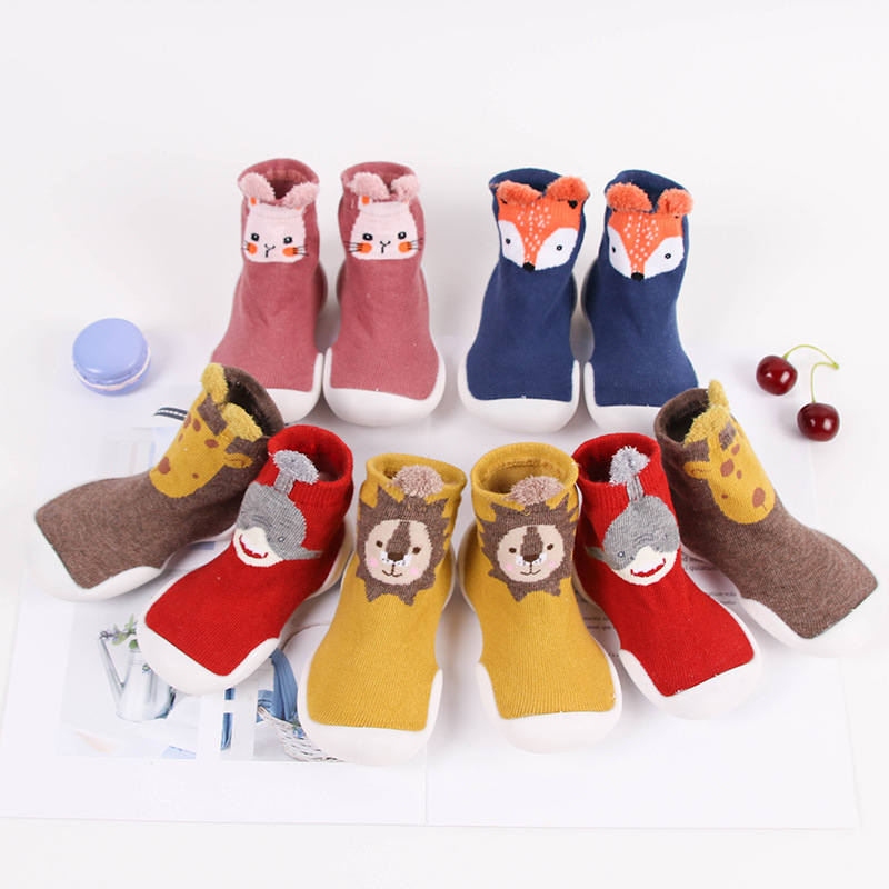 ins same korean spring/summer leopard print children‘s indoor shoes baby socks baby toddler shoes floor socks