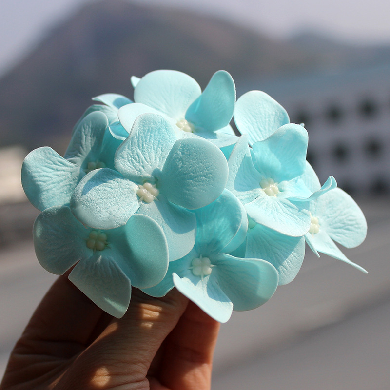 12 Fork Hydrangea Artificial Flowers Soap Flower Head Wholesale Simulation Hydrangea Hand Gift Christmas Gift Box Flower Delivery Big Leaf Hydrangea