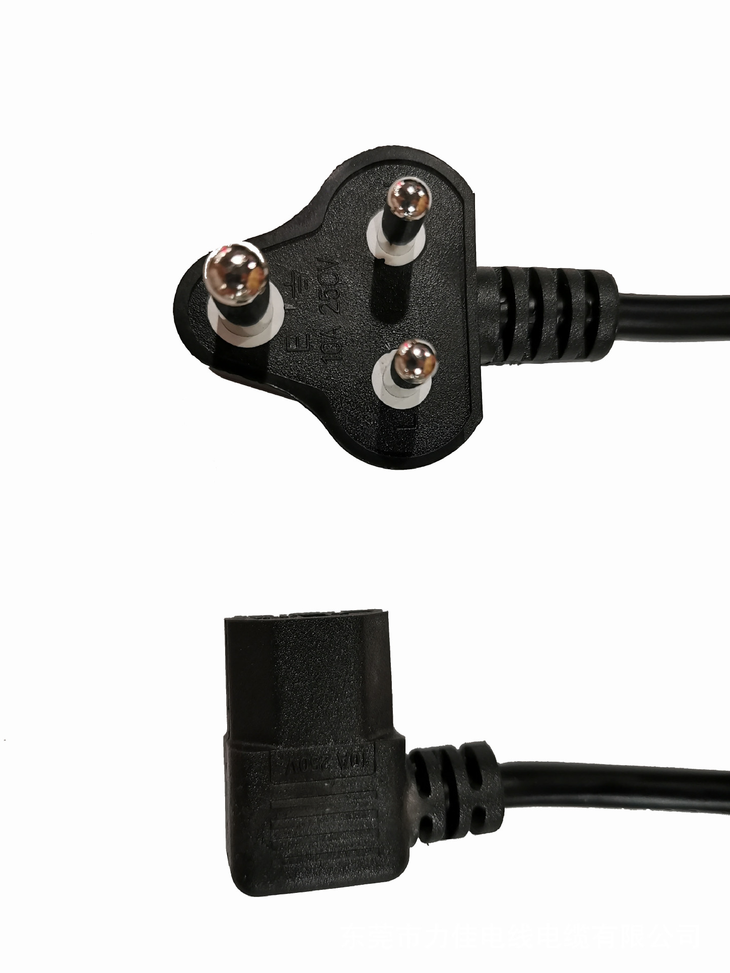 厂销小南非插头电源线纯铜小南非0.75平方右左弯尾1.5米