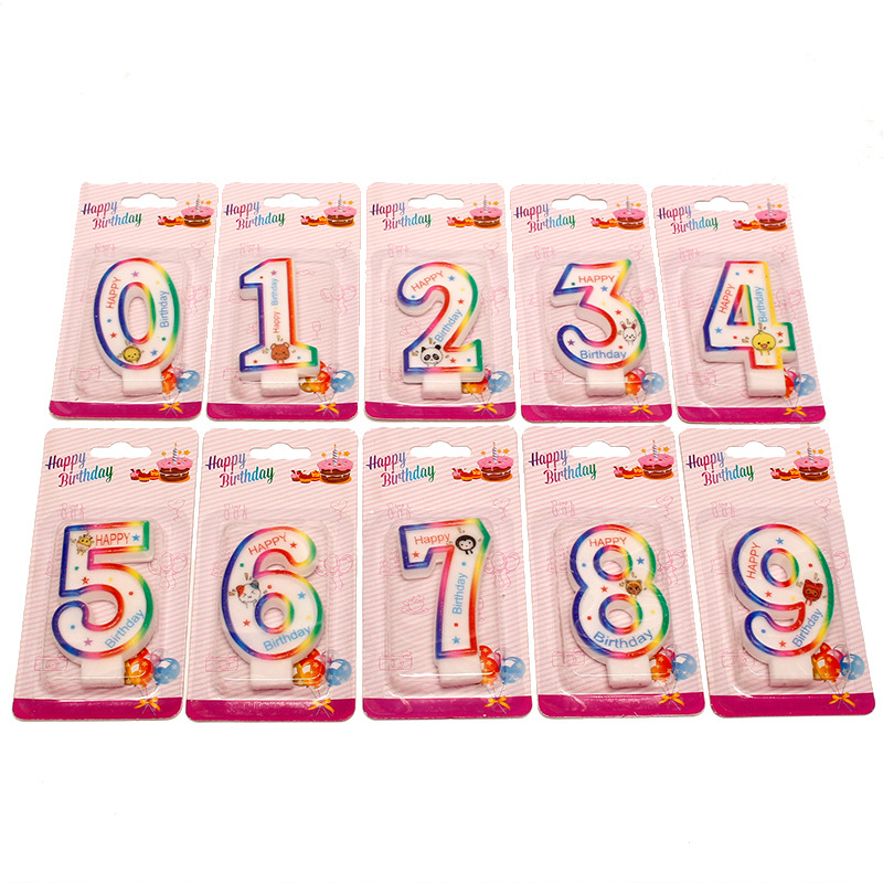 Foam Spray Painting Digital Candle Printing Pattern Five-Pointed Star Alphabet Cartoon Cake Year-Old Digital Birthday Candle